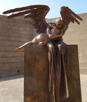 Statue au Fort Worth Water Gardens au Texas à voir pendant un voyage aux Etats-Unis en famille