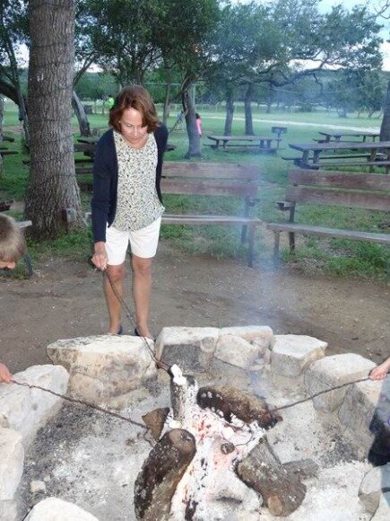 feu de camp au Texas lors d'un voyage aux USA en famille