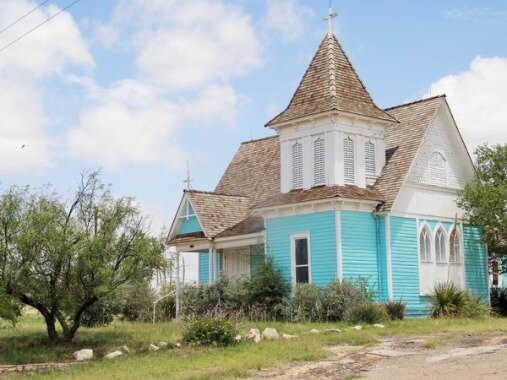 Ancienne église à Fort Stockton au Texas à découvrir au cours d'un voyage aux USA en famille
