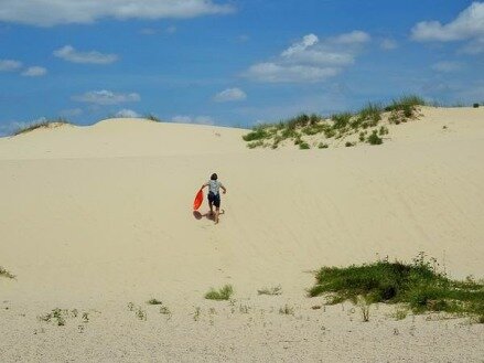 les dunes du monhahans sandhills state park au texas à gravir au cours d'un voyage aux USA en famille