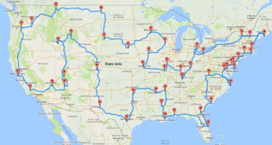 Le Road Trip idéal calculé par ordinateur pour un voyage aux USA en famille